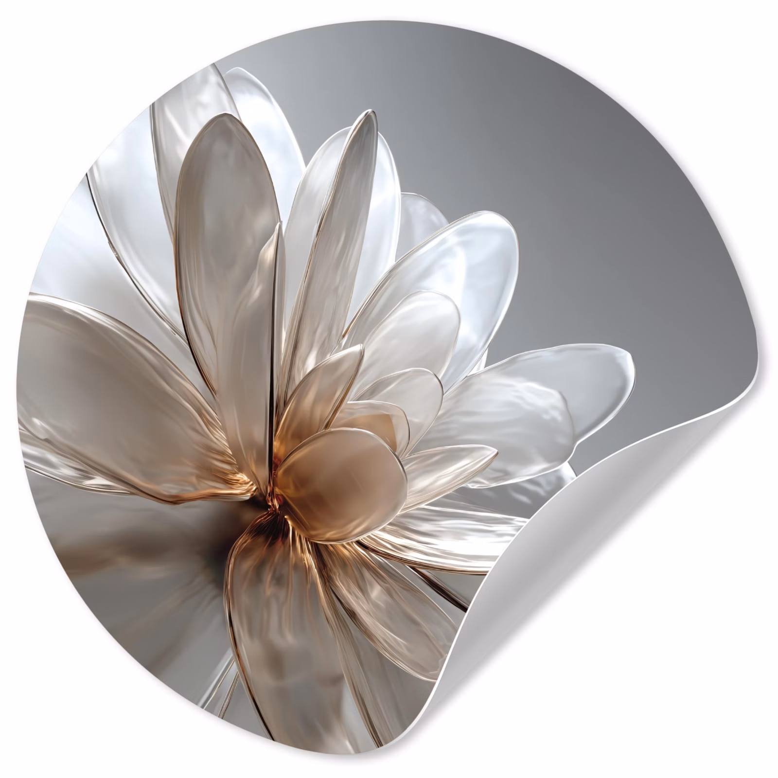 Behangcirkel - Bloem - Wit - Neutraal — 1