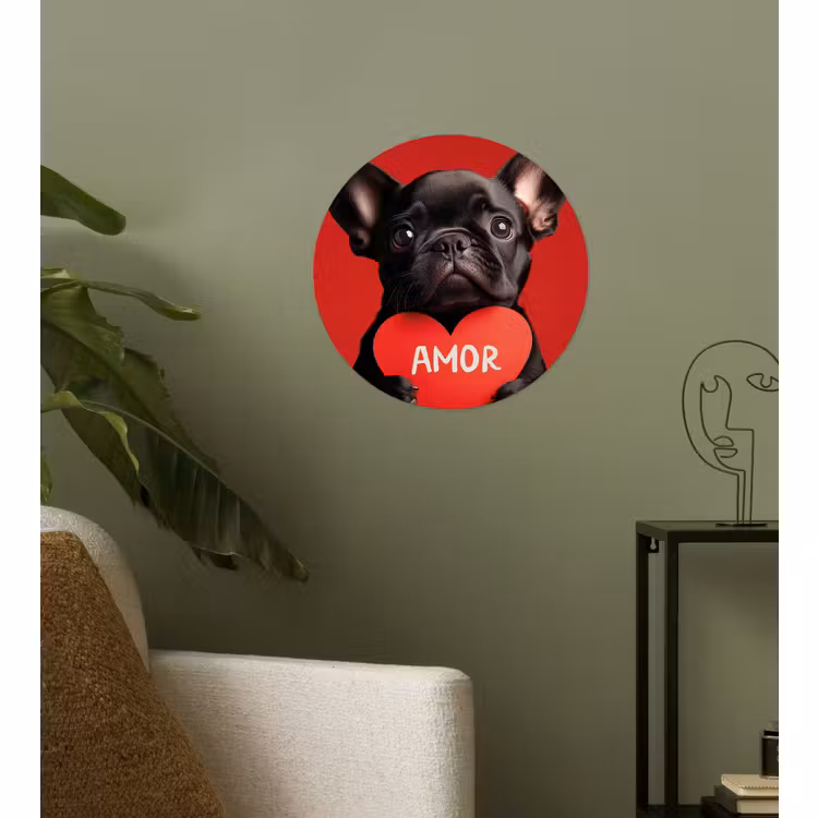 Behangcirkel - Amor - Hond - Hartje - Rood — 3