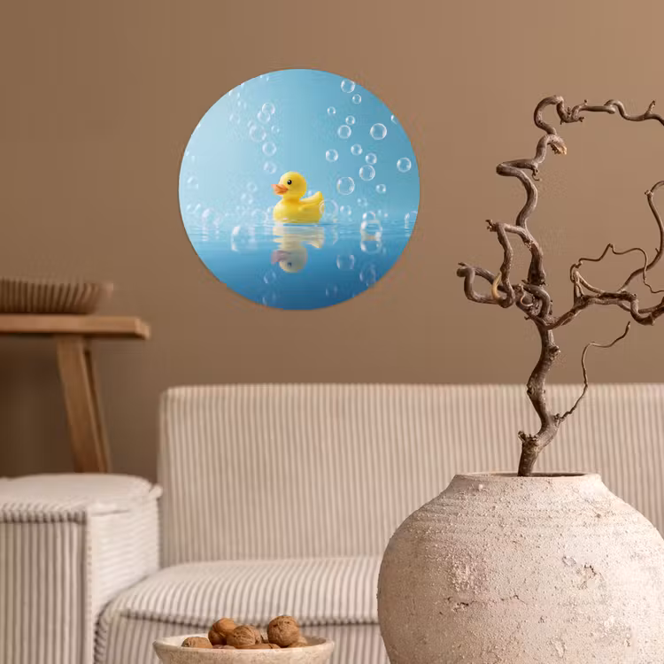 Behangcirkel - Bubbels - Badeend - Geel — 2