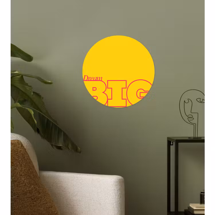 Behangcirkel - Dream big - Geel - Grafisch — 3