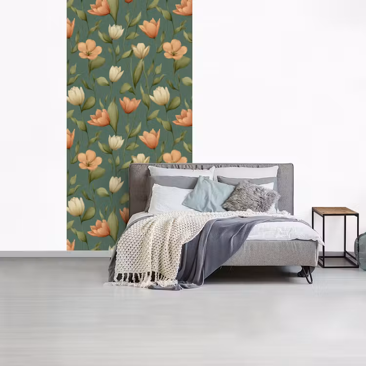 Behang - Tulpen - Botanisch - Groen — 4