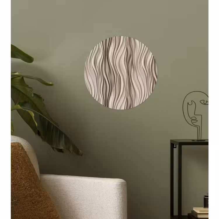 Behangcirkel - Golven - 3D - Crème — 3