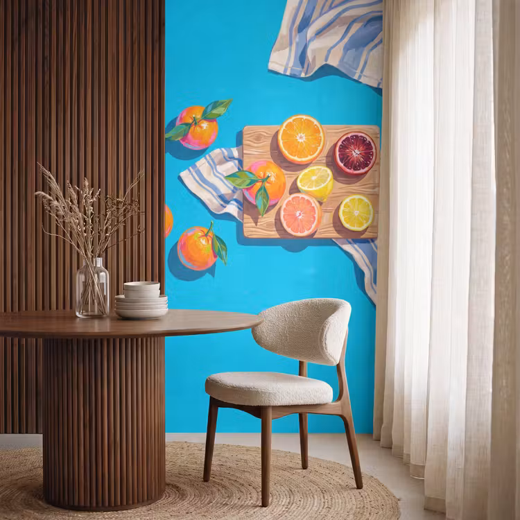 Behang - Fruit - Snijplank - Blauw — 4