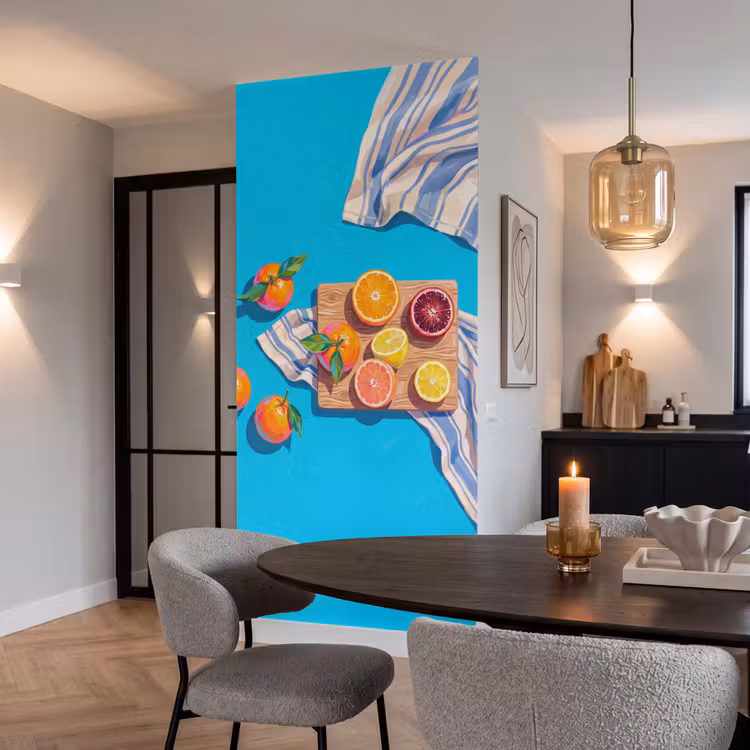 Behang - Fruit - Snijplank - Blauw — 5