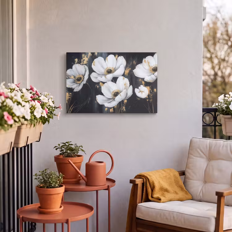 Buiten canvas - Bloemen - Wit - Abstract — 3