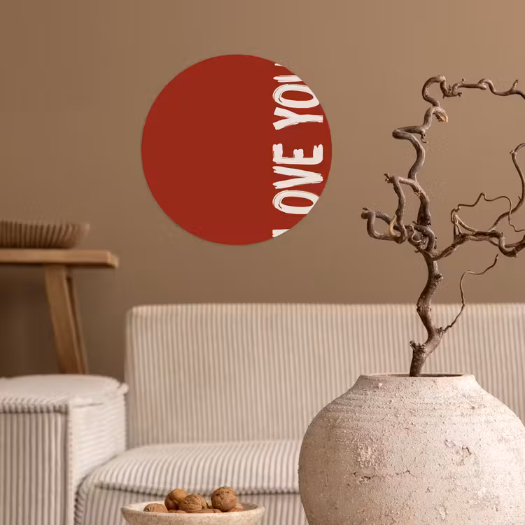 Behangcirkel - Schuin - Loveyou - Rood — 2