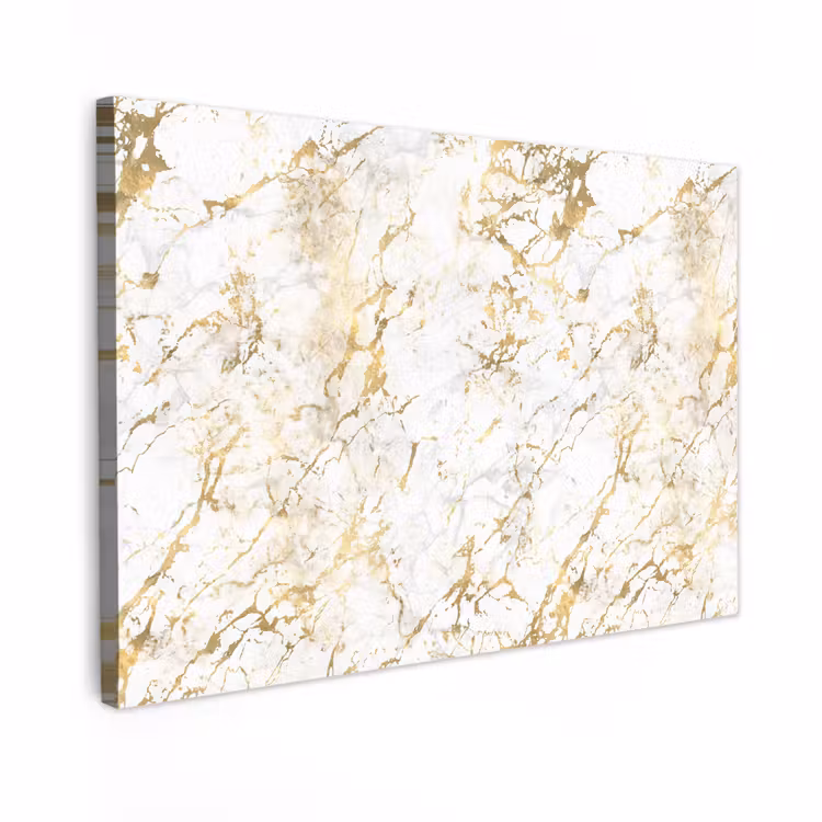 Buiten canvas - Goudspatten - Wit - Marmer — 1