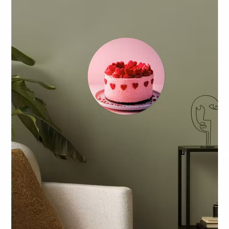 Behangcirkel - Taart - Hart - Roze — 3