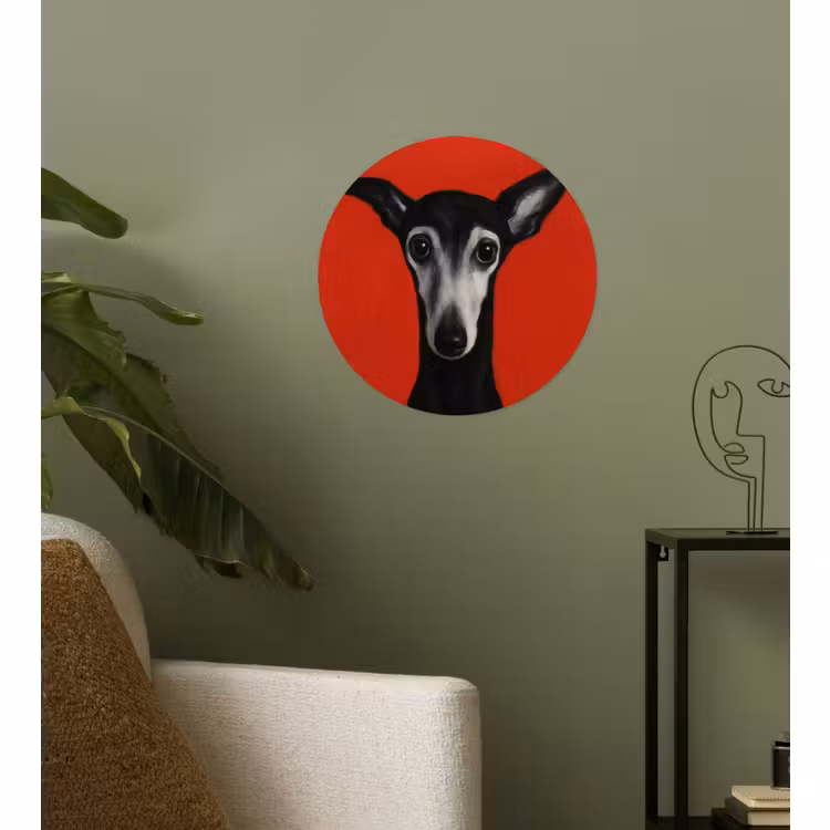 Behangcirkel - Windhond - Minimalistisch - Rood — 3