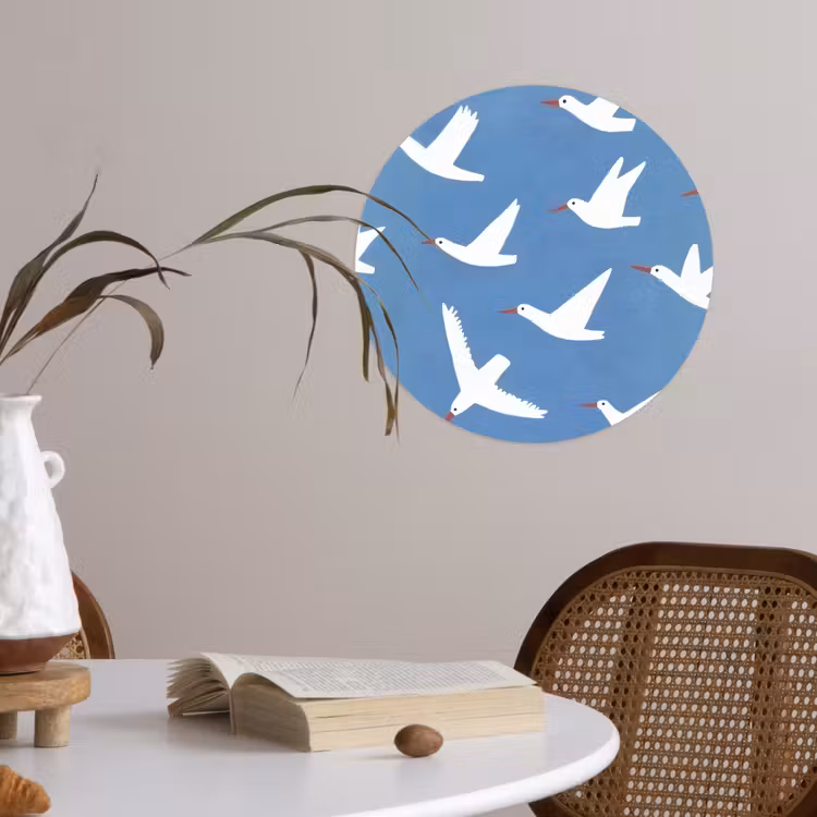 Behangcirkel - Vogels - Wit - Patroon — 4