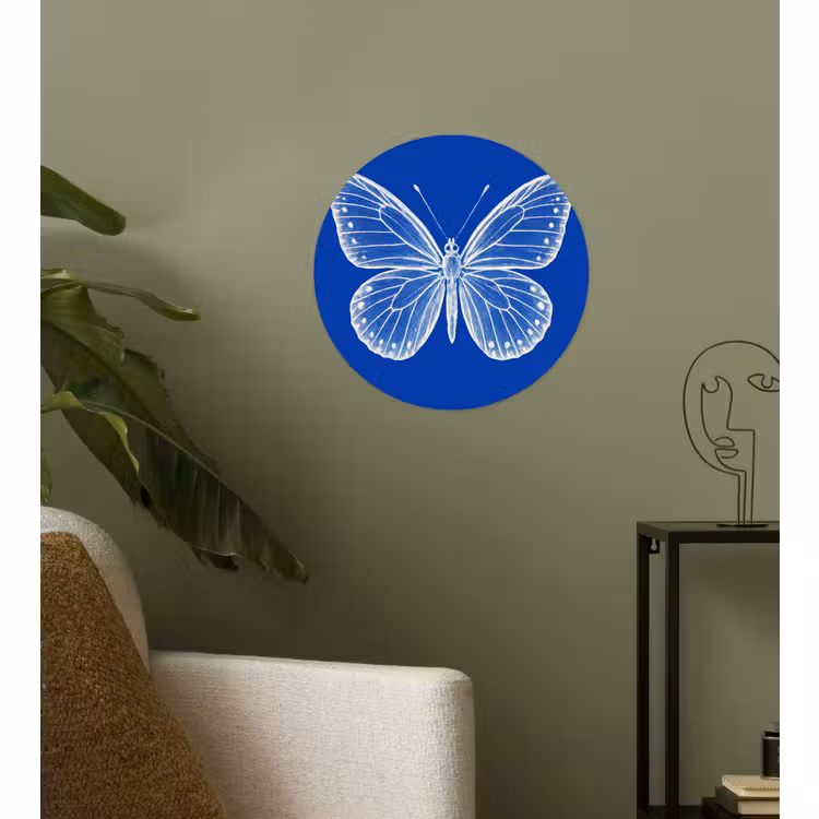 Behangcirkel - Vlinder - Wit - Getekend - Stippen — 3