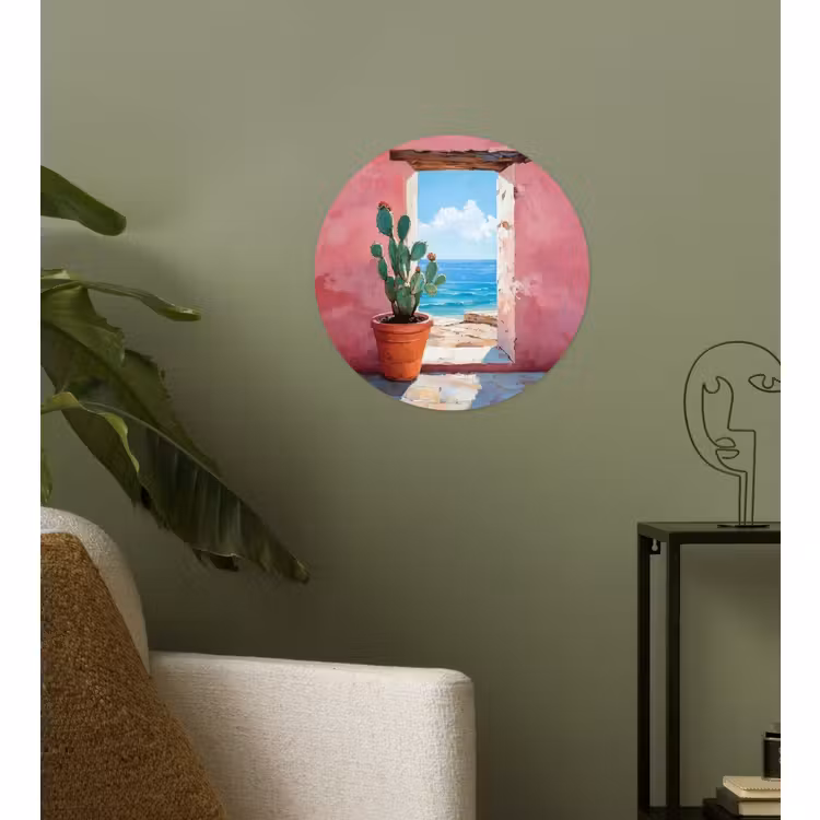 Behangcirkel - Zee - Roze - Cactus — 3