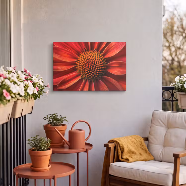 Buiten canvas - Close up - Bloem- Rood — 3