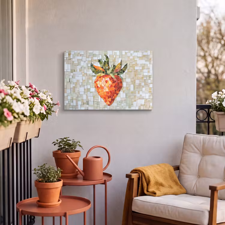 Buiten canvas - Aardbei - Rood - Mozaïek - Fruit — 3
