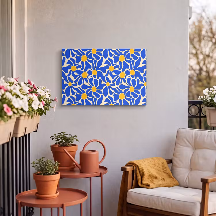 Buiten canvas - Abstract - Bloem - Blauw — 3