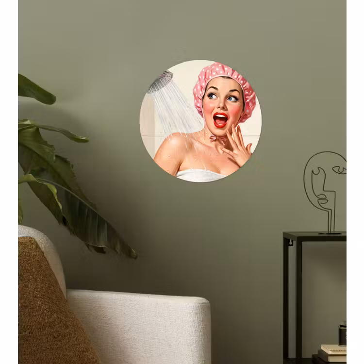 Behangcirkel - Vrouw - Douche - Roze — 3