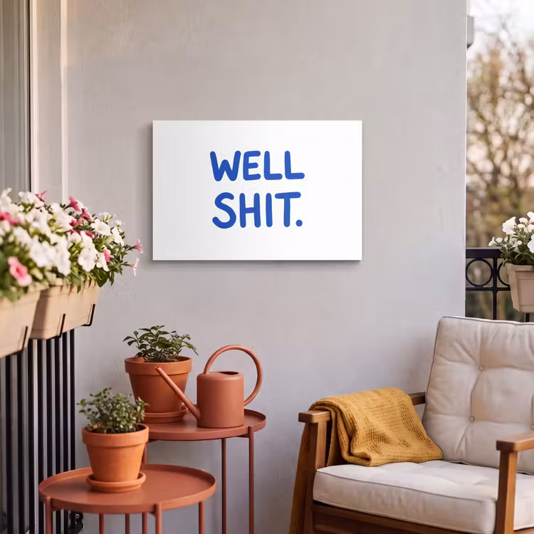 Buiten canvas - Blauw - Quote - Wit — 3