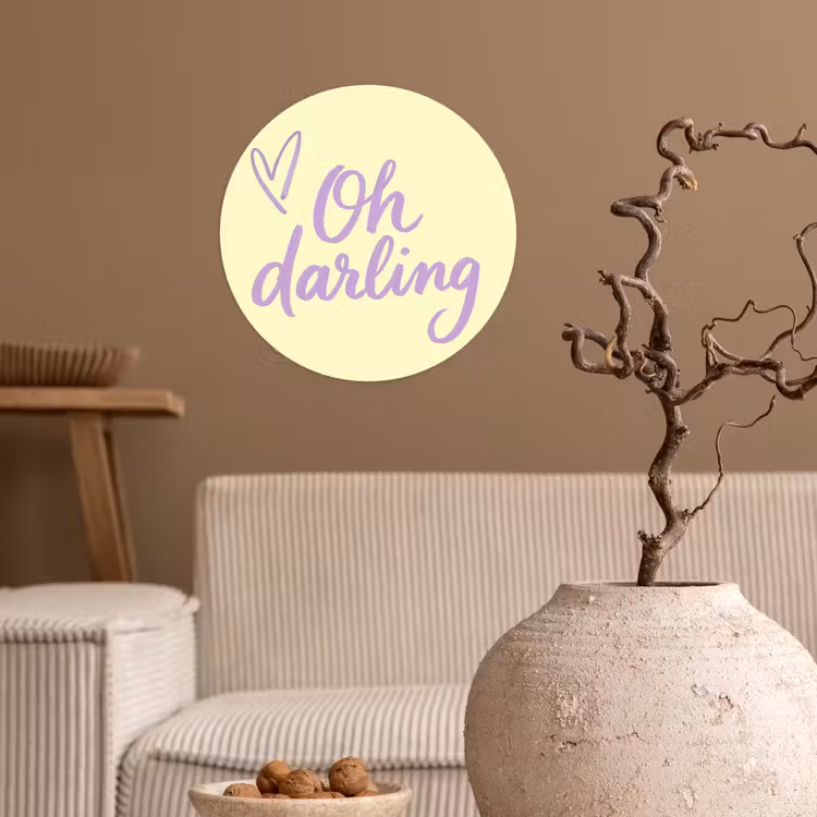 Behangcirkel - Oh darling - Geel - Hart — 2