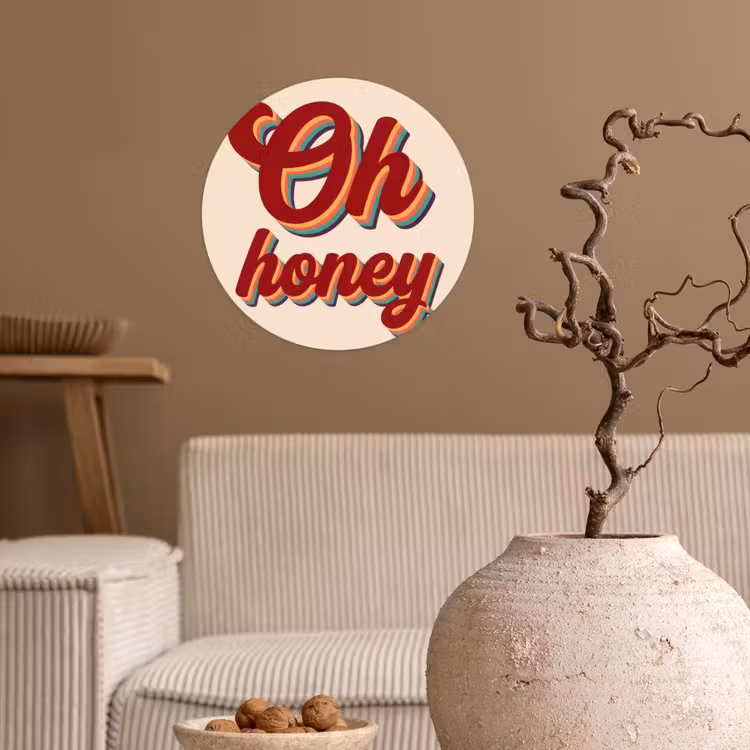 Behangcirkel - Oh honey - Rood - Schaduw — 2