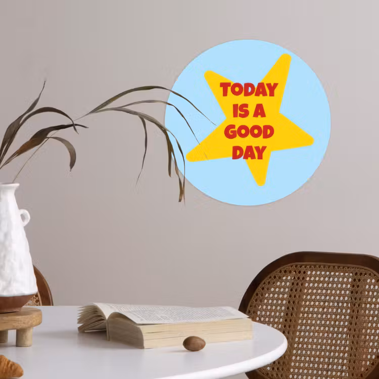 Behangcirkel - Ster - Today is a good day - Blauw — 4