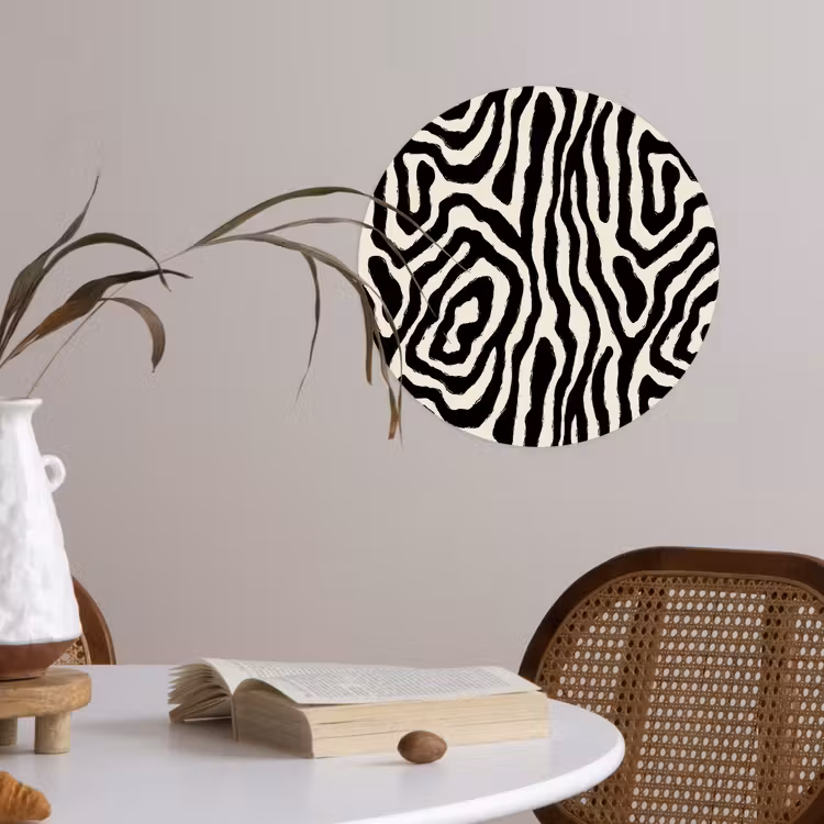 Behangcirkel - Zebra - Zwart - Abstract — 4