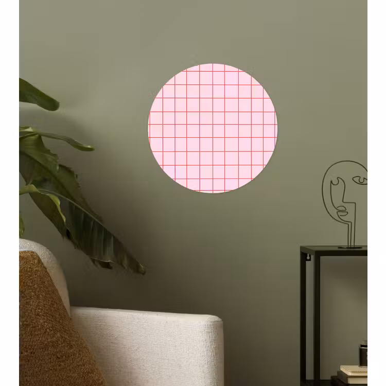 Behangcirkel - Raster - Patroon - Roze — 3