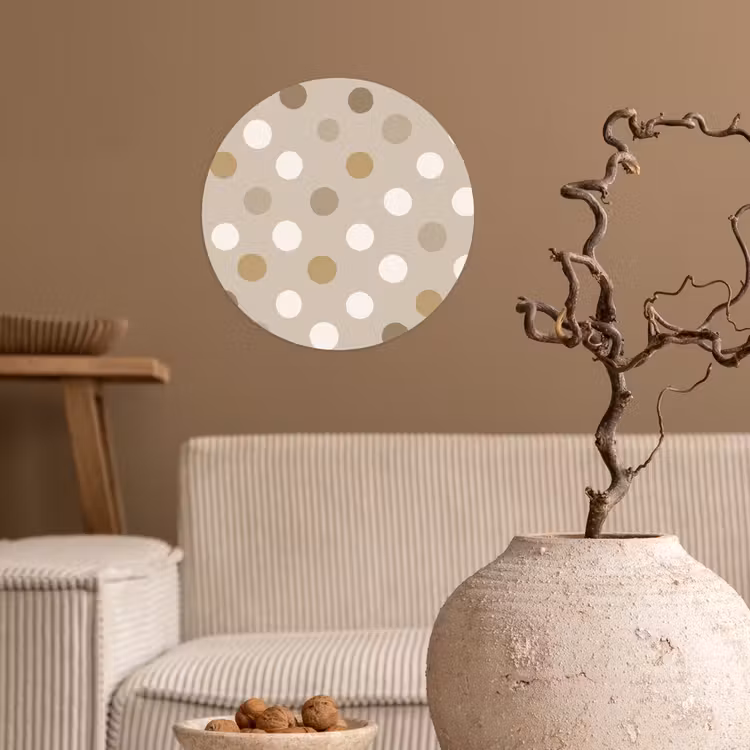 Behangcirkel - Polka - Dots - Beige — 2