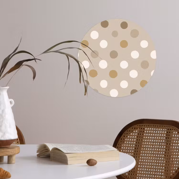 Behangcirkel - Polka - Dots - Beige — 4