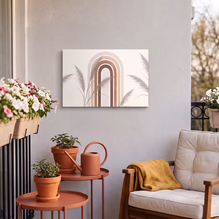 Buiten canvas - Abstract - Bogen - Plant - Boho - Beige — 3