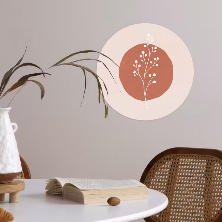 Behangcirkel - Plant - Tak - Abstract - Modern - Wit — 4