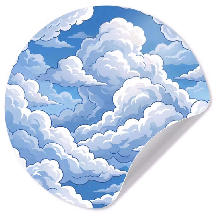 Behangcirkel - Wolken - Hemel - Abstract - Wit — 1