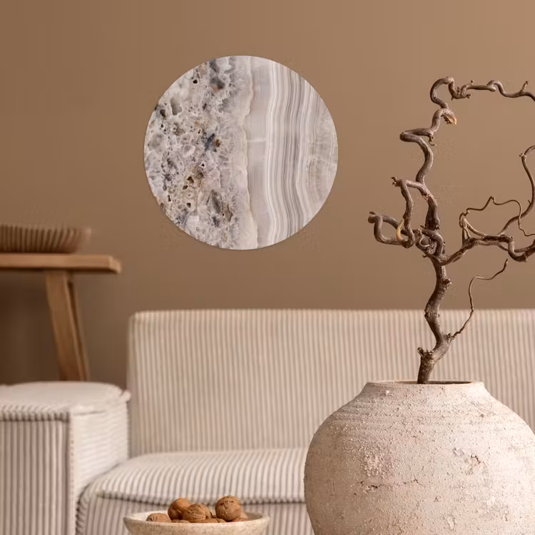 Behangcirkel - Steen - Textuur - Abstract - Beige - Wit — 2
