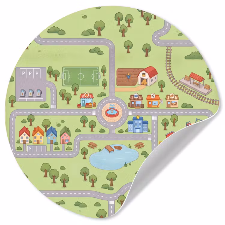Behangcirkel - Plattegrond - Dorp - Kind — 1