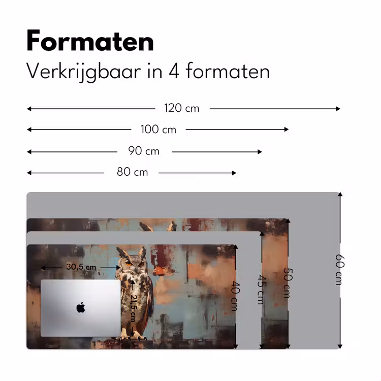 Bureau onderlegger - Geschilderd - Abstract - Uil - Bruin — 7