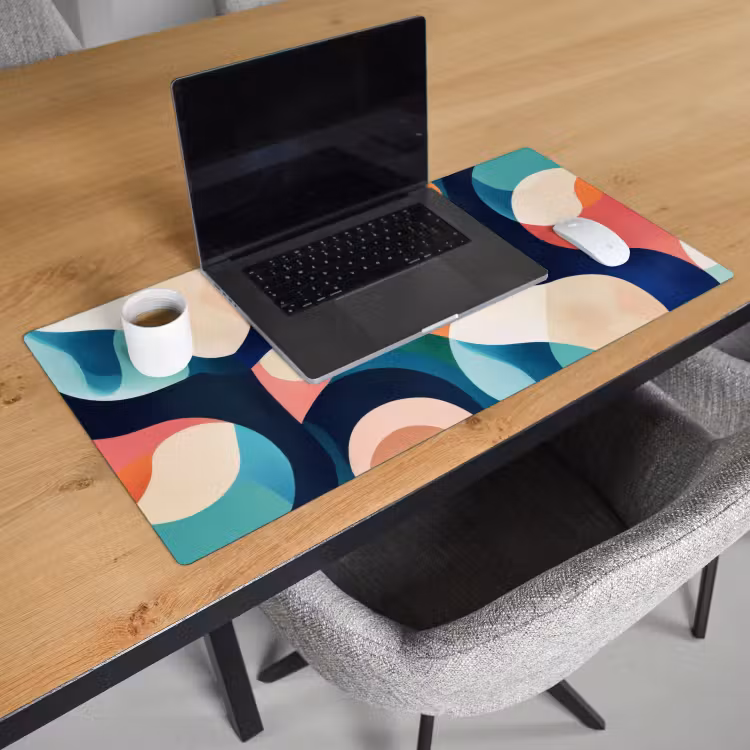 Bureau onderlegger - Abstract - Blauw - Roze — 2