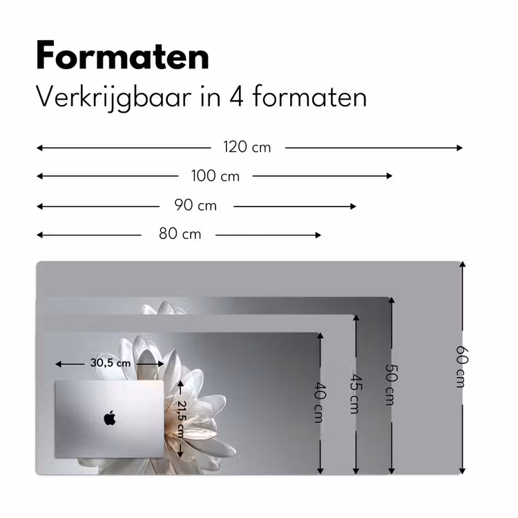Bureau onderlegger - Bloem - Wit - Neutraal — 7
