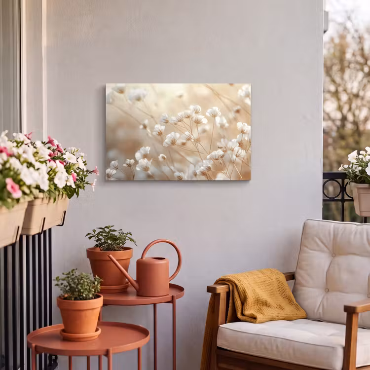 Buiten canvas - Wilde - Bloemen - Wit — 3