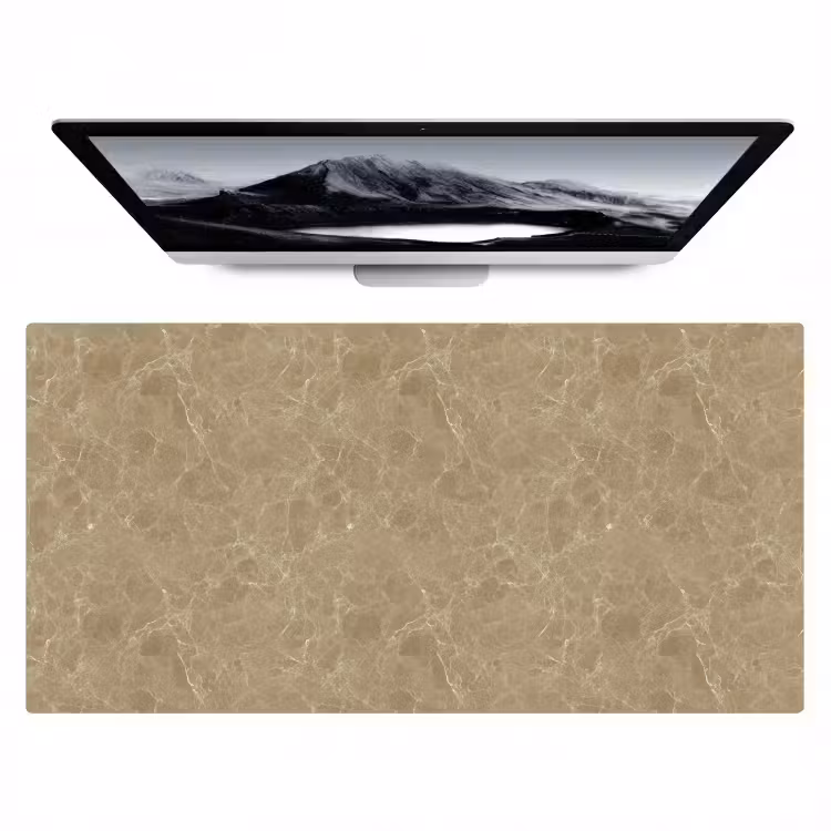 Bureau onderlegger - Beige - Marmer - Witte aders — 1