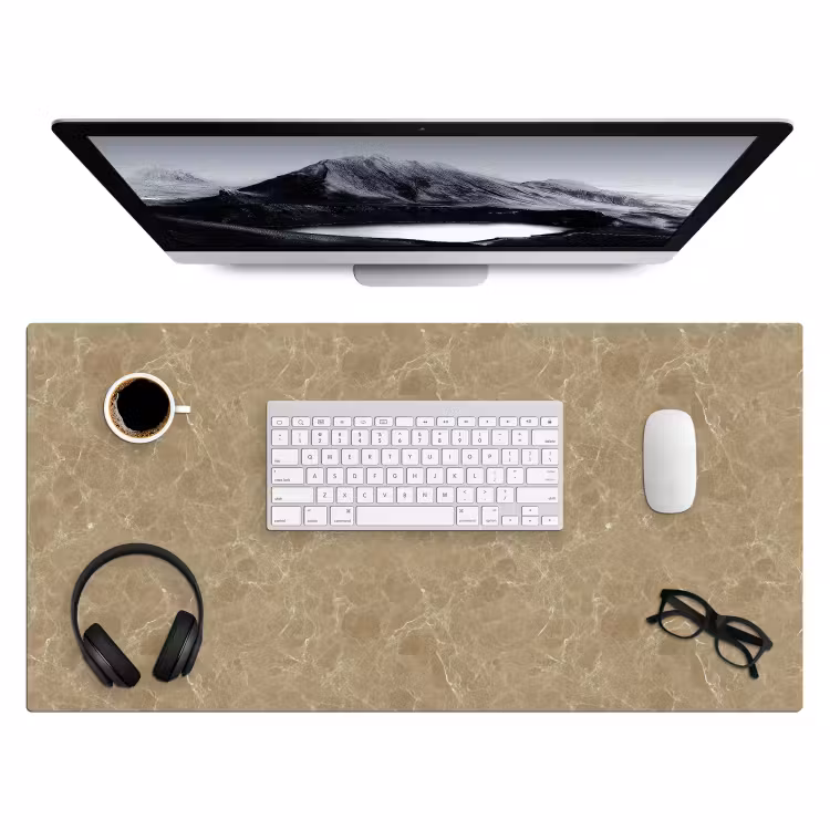 Bureau onderlegger - Beige - Marmer - Witte aders — 4