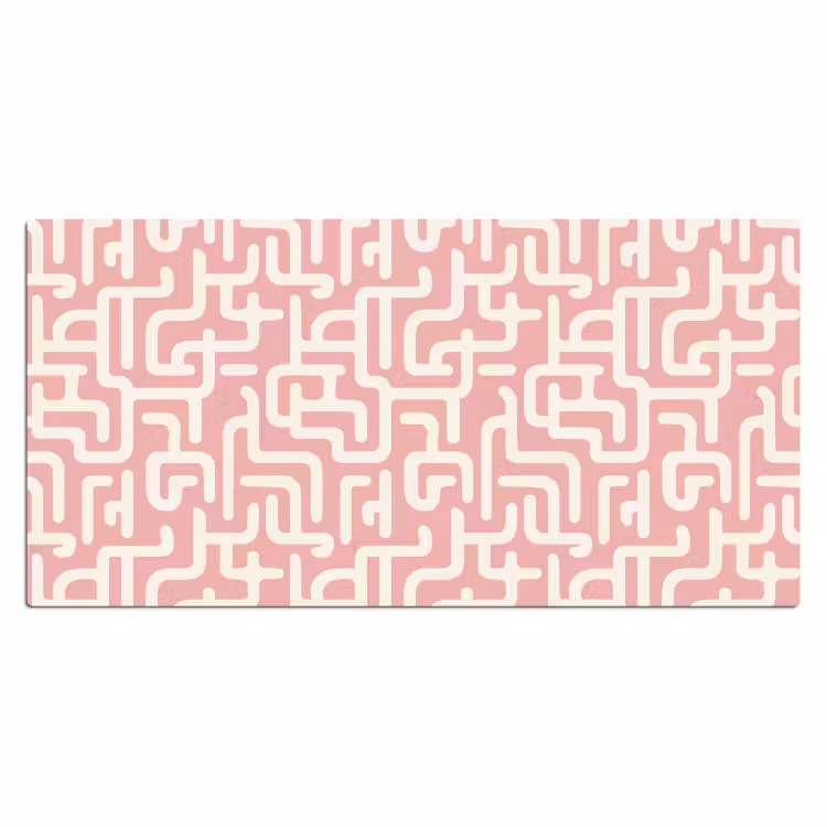 Bureau onderlegger - Doolhofpatroon - Roze - Wit - Abstract — 2