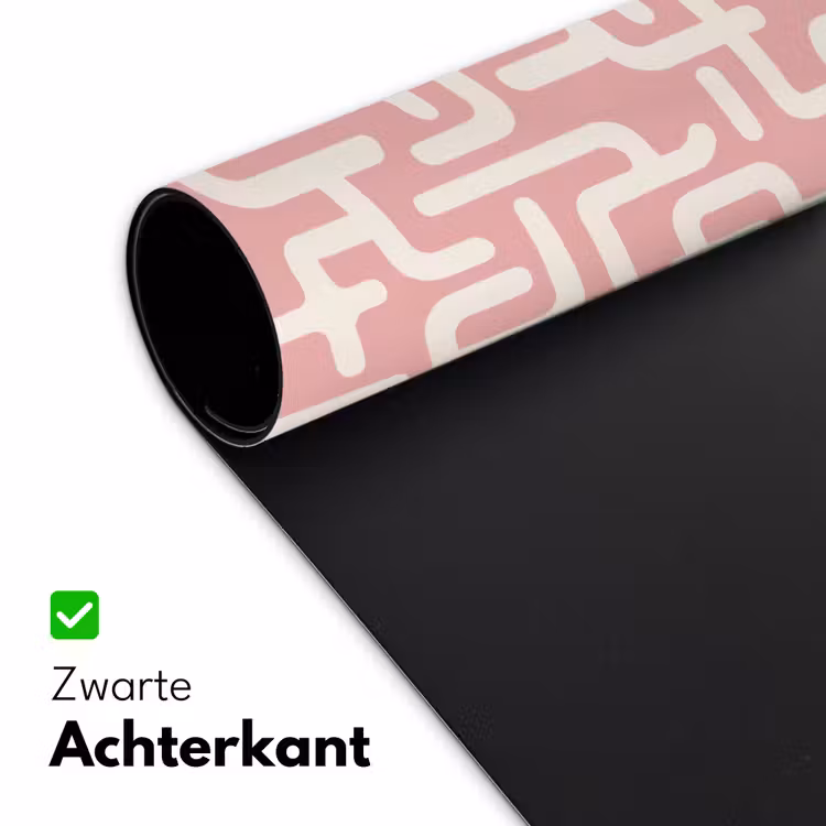 Bureau onderlegger - Doolhofpatroon - Roze - Wit - Abstract — 5