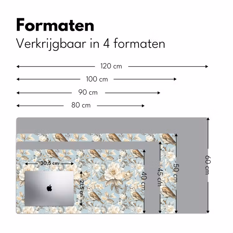 Bureau onderlegger - Botanisch - Zangvogel - Blauw — 8