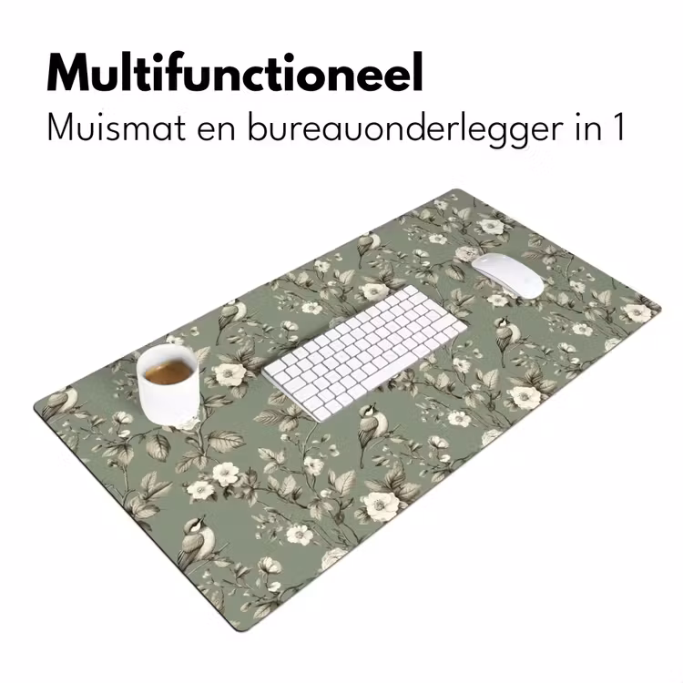 Bureau onderlegger - Botanisch - Vogels - Groen — 7