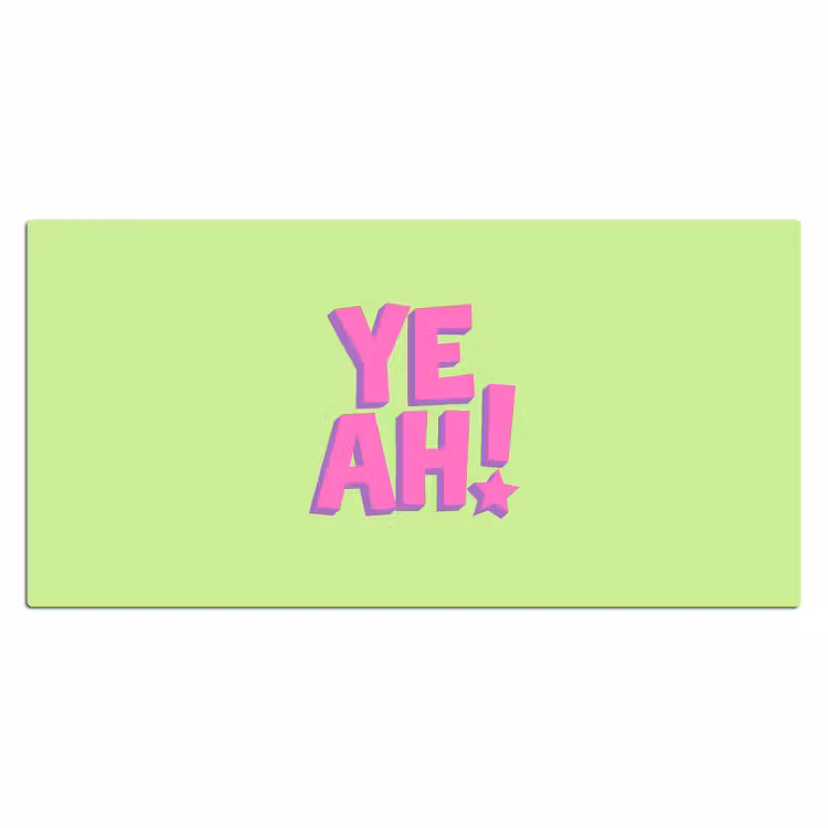 Bureau onderlegger - Groen - Neon - Quote — 2