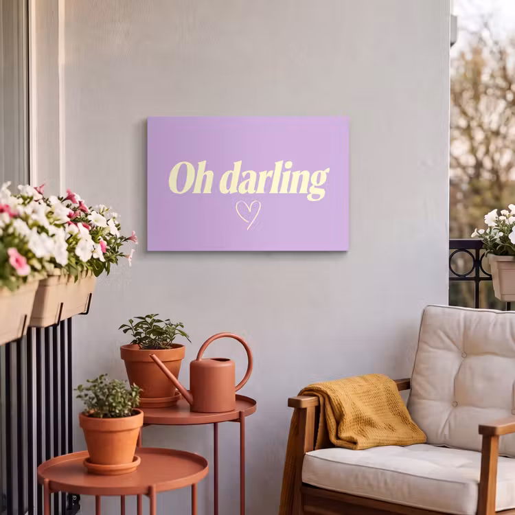 Buiten canvas - Oh darling - Hart - Paars — 3