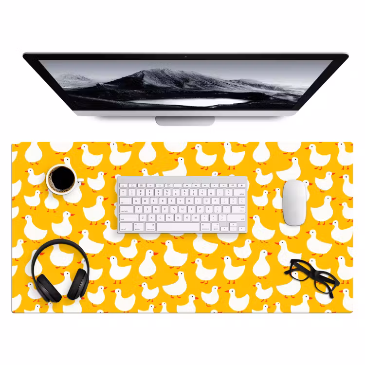 Bureau onderlegger - Eendjes - Patroon - Geel — 4