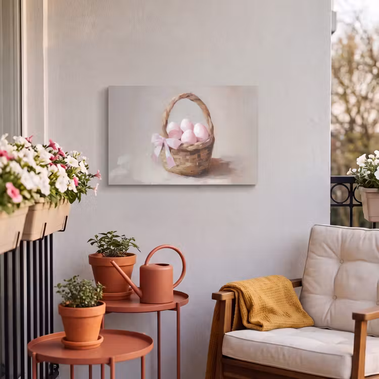 Buiten canvas - Mand - Eieren - Roze — 3