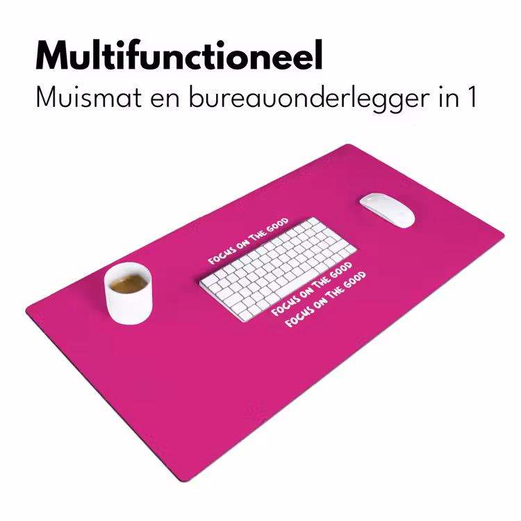 Bureau onderlegger - Focus on the good - Roze - wit — 7