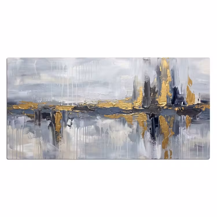 Bureau onderlegger - Abstract - Structuur - Goud - Grijs - Modern — 2