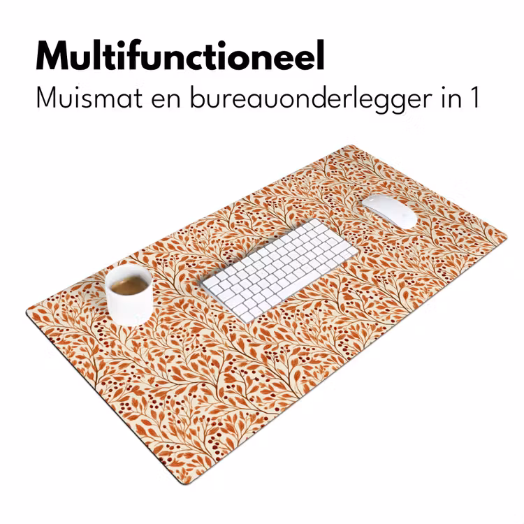 Bureau onderlegger - Bladeren - Botanisch  - Terracotta — 7
